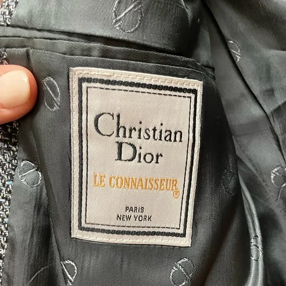 Christian Dior Men’s Tweed Blazer light blue, cream, black Tailored Vintage - Picture 4 of 16